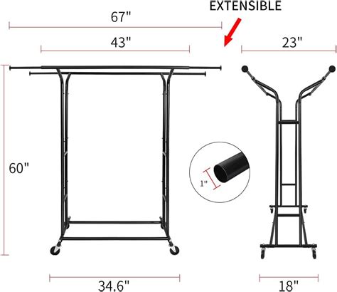 Buy Fishat Heavy Duty Double Rod Clothing Garment Rack For Hanging