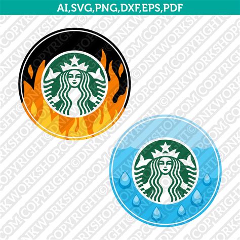 Water Fire Flame Starbucks Svg Tumbler Cold Cup Cut File Cricut Vector