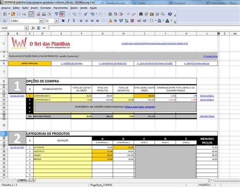 Lista De Compras Excel Planilha De Controle De Supermercado Grátis