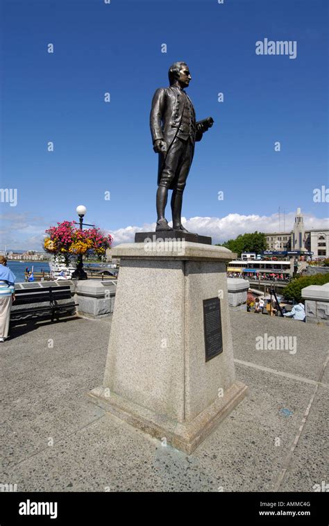 Statue Of Captain James Cook In Victoria British Columbia Bc Canada