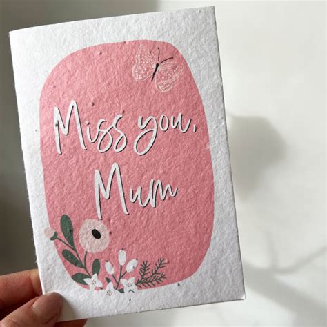 Miss You Mum Plantable Seeded Mother S Day Card Sweetlove Press Personalised Prints Funny