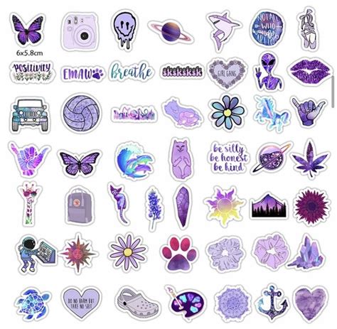 Purple stickers | Cool stickers, Print stickers, Kawaii stickers