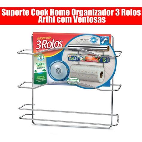 Suporte Cook Home Organizador Rolos Arthi Ventosas No Magalu