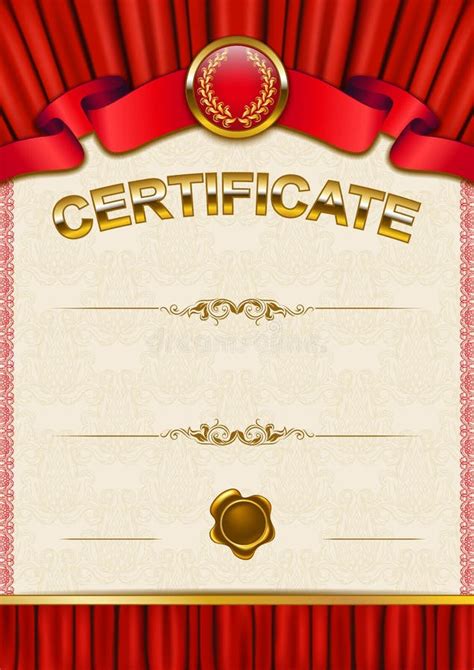 Gold T Certificate Voucher Template Pattern Stock Vector