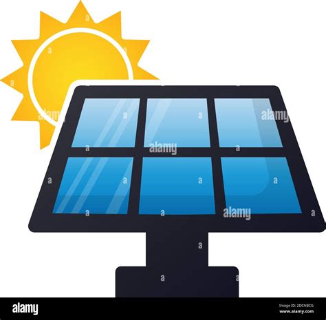 Solarmodul Mit Sonne Bunte Vektor Illustration Symbol Stock