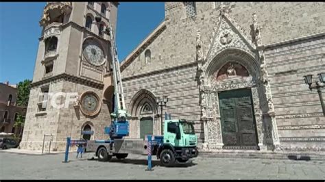 CADUTA DEI CALCINACCI MESSA IN SICUREZZA LA FACCIATA DEL DUOMO TCF TV