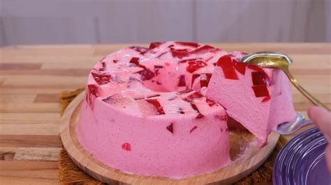 Recetia De Pudim De Gelatina De Morango Mesa E Sabor