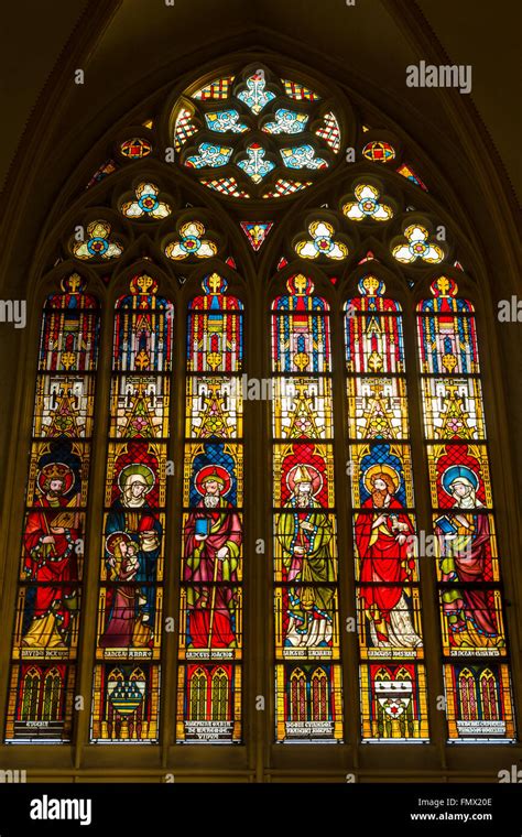 Stained Glass Windows Of Basilica Of Saint Servatius Stock Photo Alamy