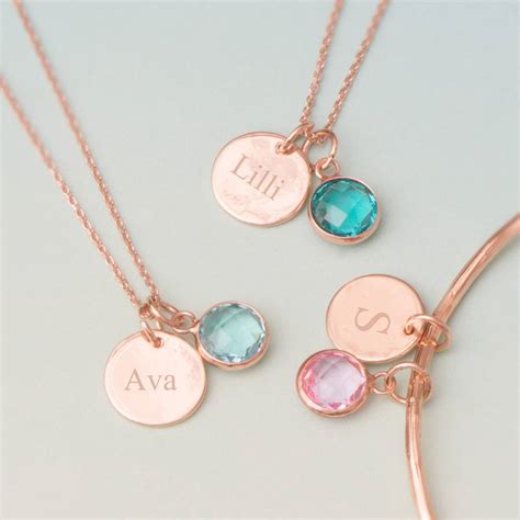 Personalised Initial Birthstone Necklace By Bloom Boutique