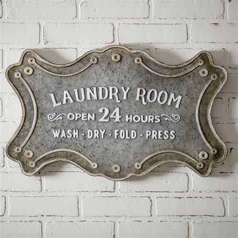 Farmhouse Style Laundry Room Galvanized Metal Sign