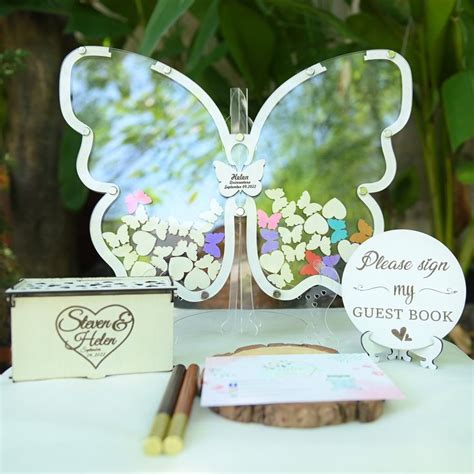 Custom Quinceanera Guestbook Alternative Butterfly Custom Acrylic