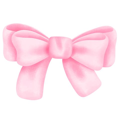 Watercolor Pink Coquette Bow Illustration Hand Drawn Girly Accessory Item Clipart 42235421 Png