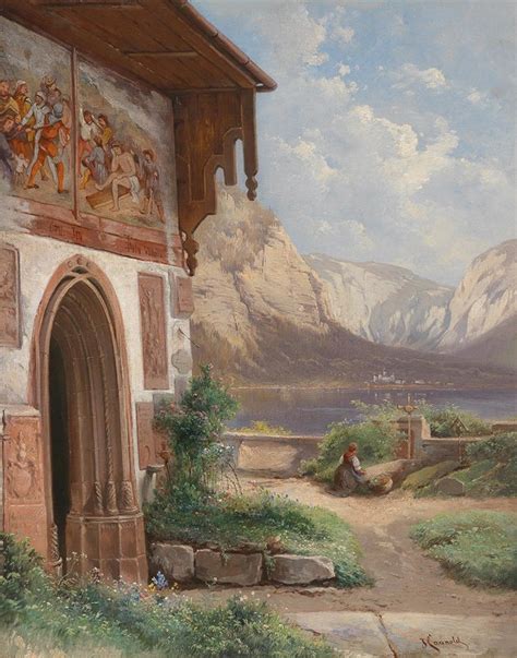 Blick Auf Den Hallst Tter Friedhof By Carl Franz Emanuel Haunold Artvee