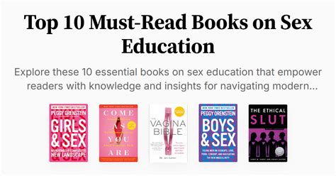 Top Must Read Books On Sex Education Summary Audio