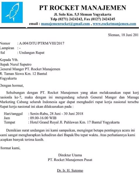 Contoh Surat Undangan Rapat Pembentukan Panitia Hut Ri Contoh Surat Resmi