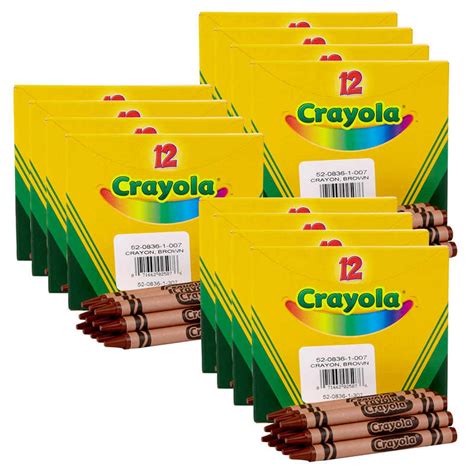 Teachersparadise Crayola® Bulk Crayons Brown Regular Size 12 Per Box 12 Boxes