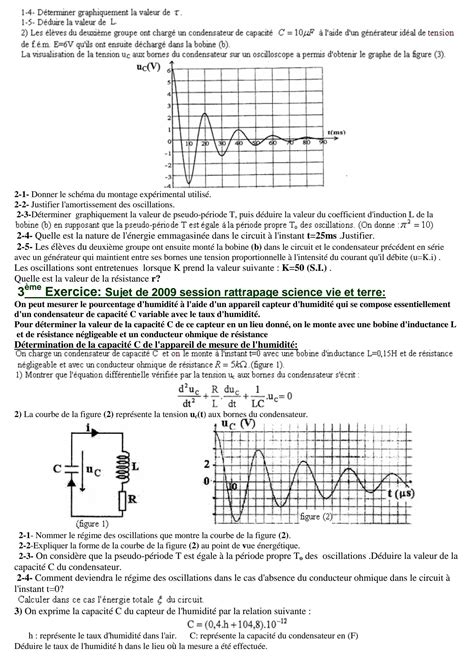 Solution S Rie D Exercices Corrig Es Me A Bac Dipole Rlc Electrecite