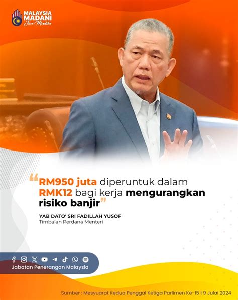 RM950 JUTA DIPERUNTUK DALAM RMK12 BAGI KERJA MENGURANGKAN RISIKO BANJIR