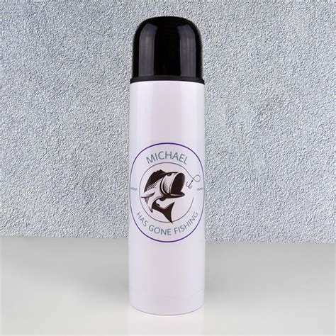 Personalised Fishing Thermal Flask Vivid