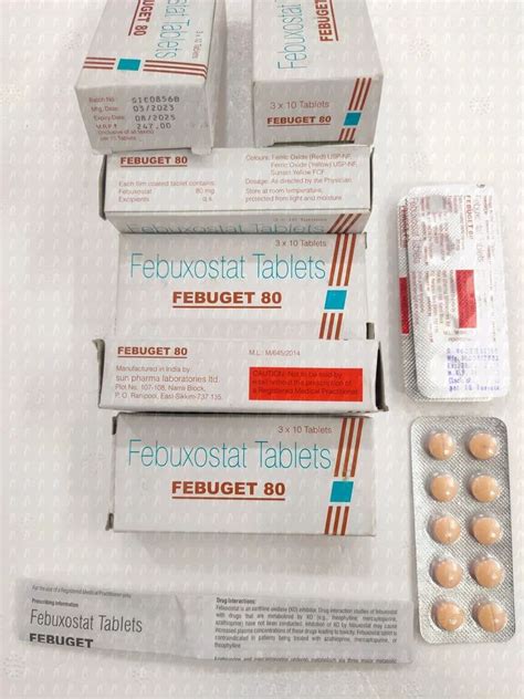 Febuget 80mg 10t X 3 Febuxostat Tablets 80mg At Rs 207box Uloric