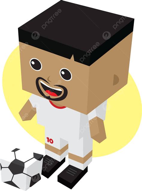 Jugador De Fútbol De Dibujos Animados Gol Masculino Lindo Vector PNG