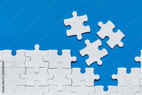 Closeup Of Jigsaw Puzzle Isolated Missing Jigsaw Puzzle Piece