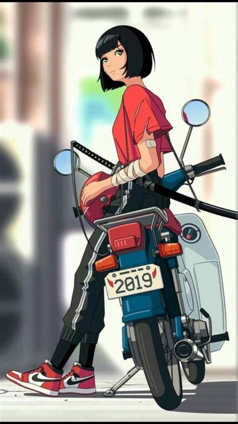 Gambar Keren Untuk Profil Wa Anime Motorcycle Cyberpunk Art Manga