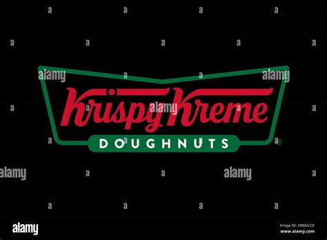 Krispy Kreme Logo Black Background Stock Photo Alamy