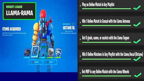 How To Get Llama Rama Challenges Rewards In Fortnite And Rocket League Unlock Llama Rama