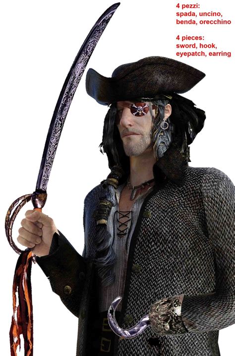 Set Per Costume Da Pirata Fai Da Te Con Spada E Uncino