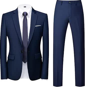 Allthemen Anzug Herren 2 Teilig Slim Fit Hochzeitanzug EIN Knopf