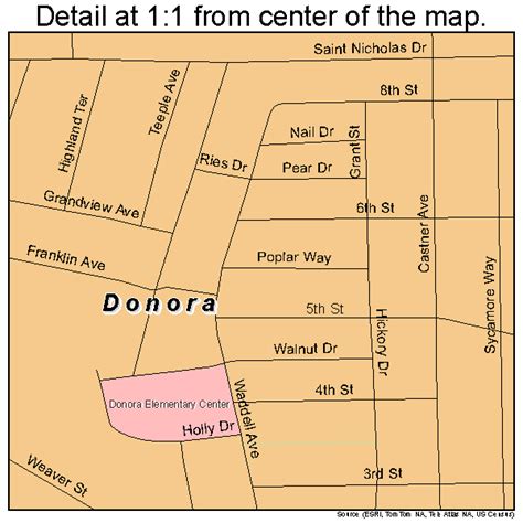 Donora Pennsylvania Street Map 4219536