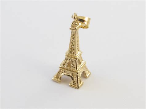 Paris Eiffel Tower Charm K Solid Yellow Gold Available In White Gold