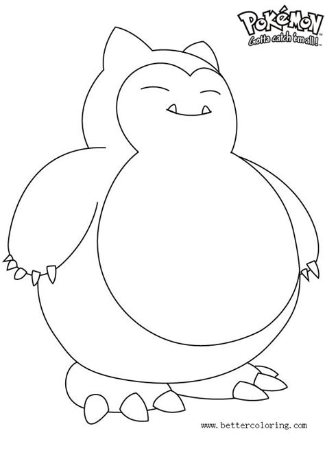 Pokemon Coloring Pages Printable Snorlax