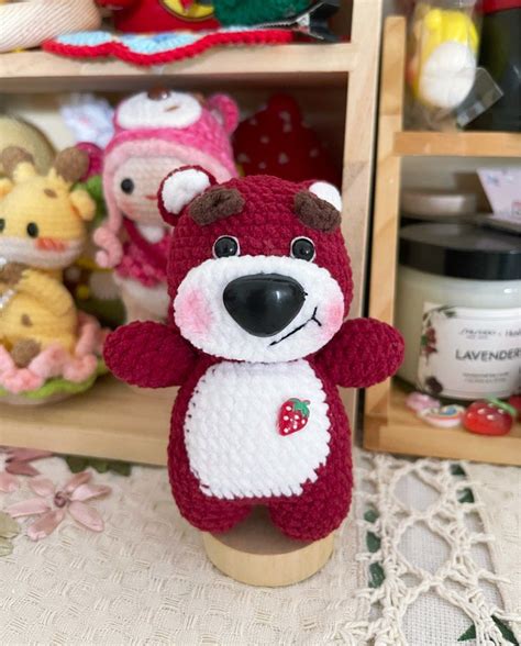 Crochet Lotso Bear Keychain Hobbies Toys Stationery Craft