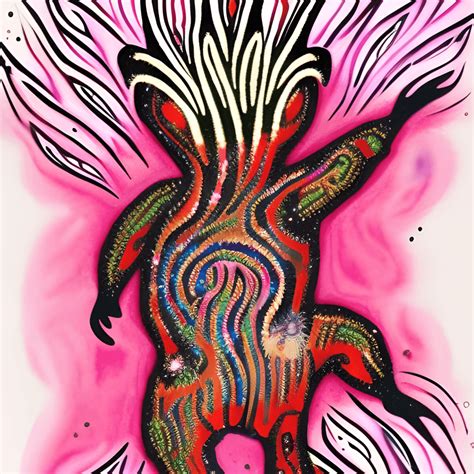 Pink Echidna Fireworks Aboriginal Art Dot Painting Watercolor Hyper ...