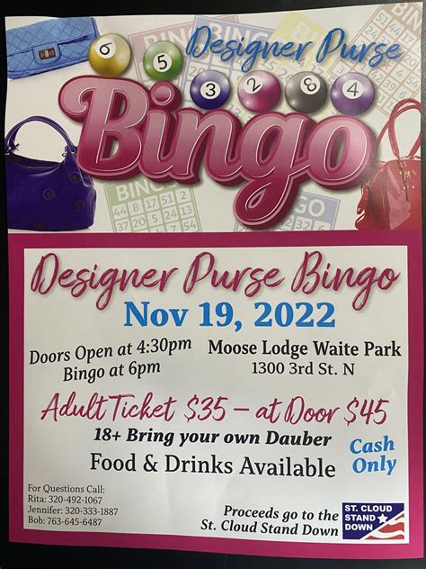 Designer Purse Bingo - St. Cloud Stand Down