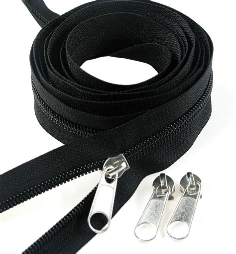 Leekayer Black Nylon Coil Zippers By The Yard Bulk Yards With