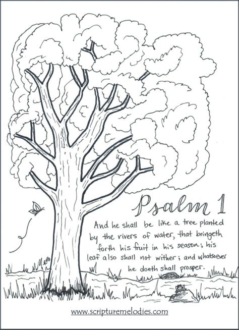 Tree Psalm 1 Coloring Coloring Pages