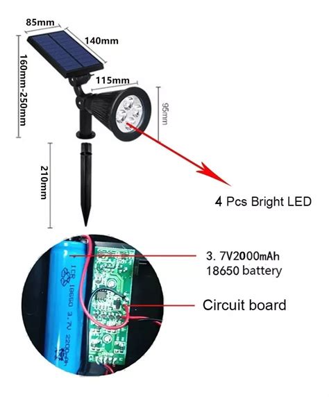 Ripley Foco Solar Farol Led Panel Solar Estaca Tierra Jard N Pared