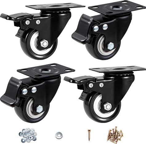 Casters 2 Caster WheelsCasters Set Of 4 Heavy Duty ASRINIEY Black