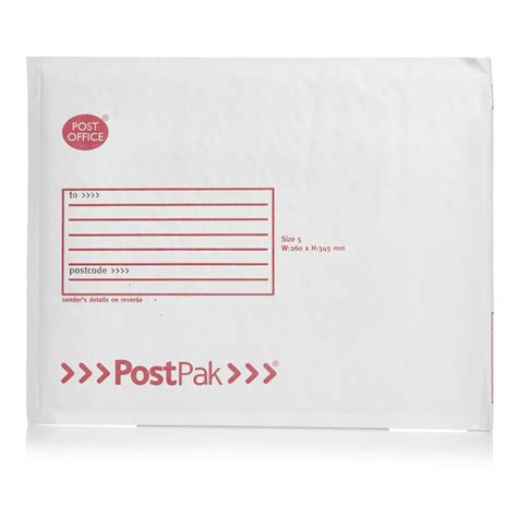 Royal Mail Post Office Postpak Size 5 Bubble Envelopes 260 x 345mm 5 ...