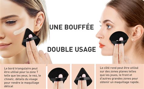 AUAUY 6 Pièces Bouffées de Maquillage en Coton Triangle Poudre Minérale