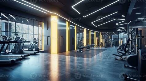 Within gym with modern fitness equipment for fitness events and more ...