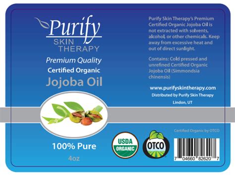 Certified Organic Jojoba Oil 4oz Purify Skin Therapy