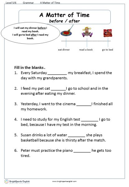 A Matter Of Time Worksheet English Treasure Trove Worksheets Library