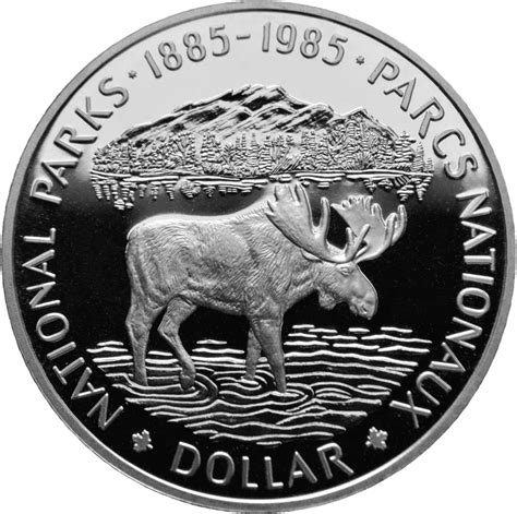 Kanada Dollar 1985 Nationalpark Elch Aus Silber In PP KM 143