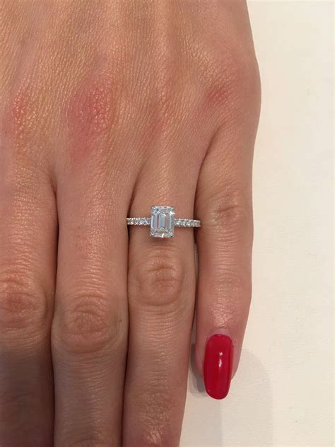 Carat Emerald Cut Hidden Halo Micropaved Diamond Engagement Ring