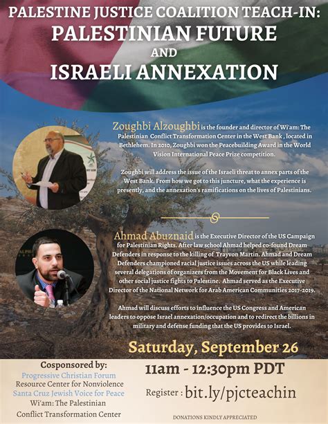 Palestine Justice Coalition Teach-In: Palestinian Future and Israeli