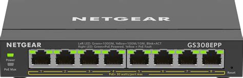 Netgear Port Gigabit Ethernet High Power Poe Plus Switch Gs Epp